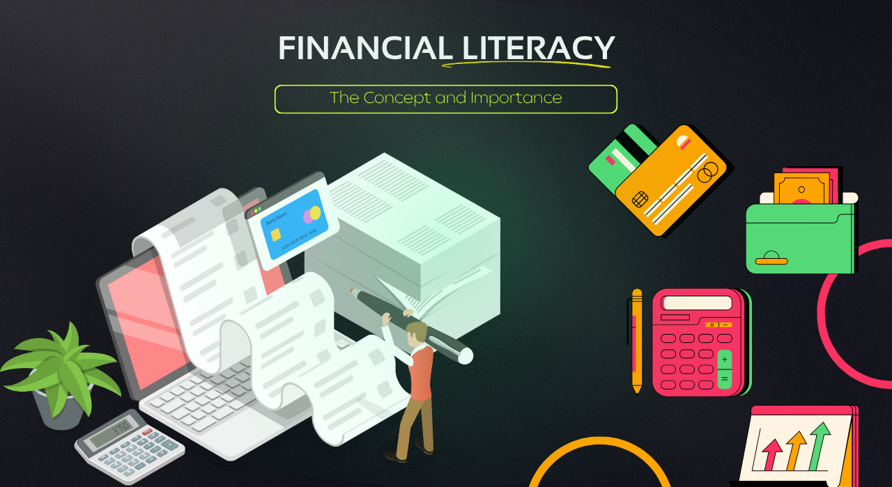 Financial literacy concept: a trader analyzing charts and managing personal finances for long-term wealth